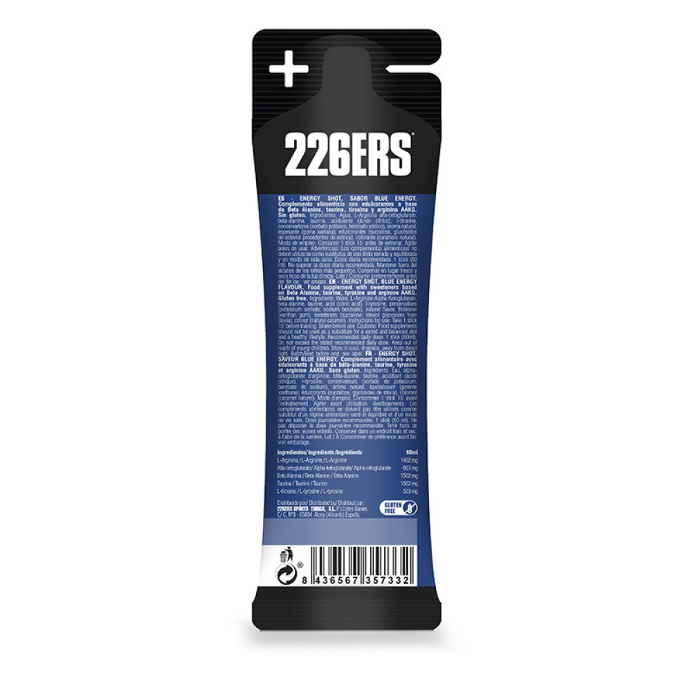 ENERGY SHOT STICK 60 ML BLUE ENERGY ZERO SIN CAFEINA - Imagen 2